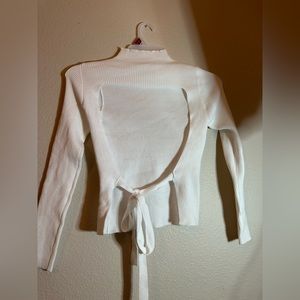 Shein white open back long sleeve (S)
